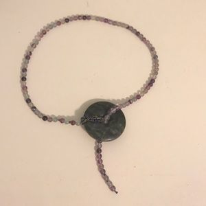 Hand-Made Amethyst & Granite Lariat Necklace